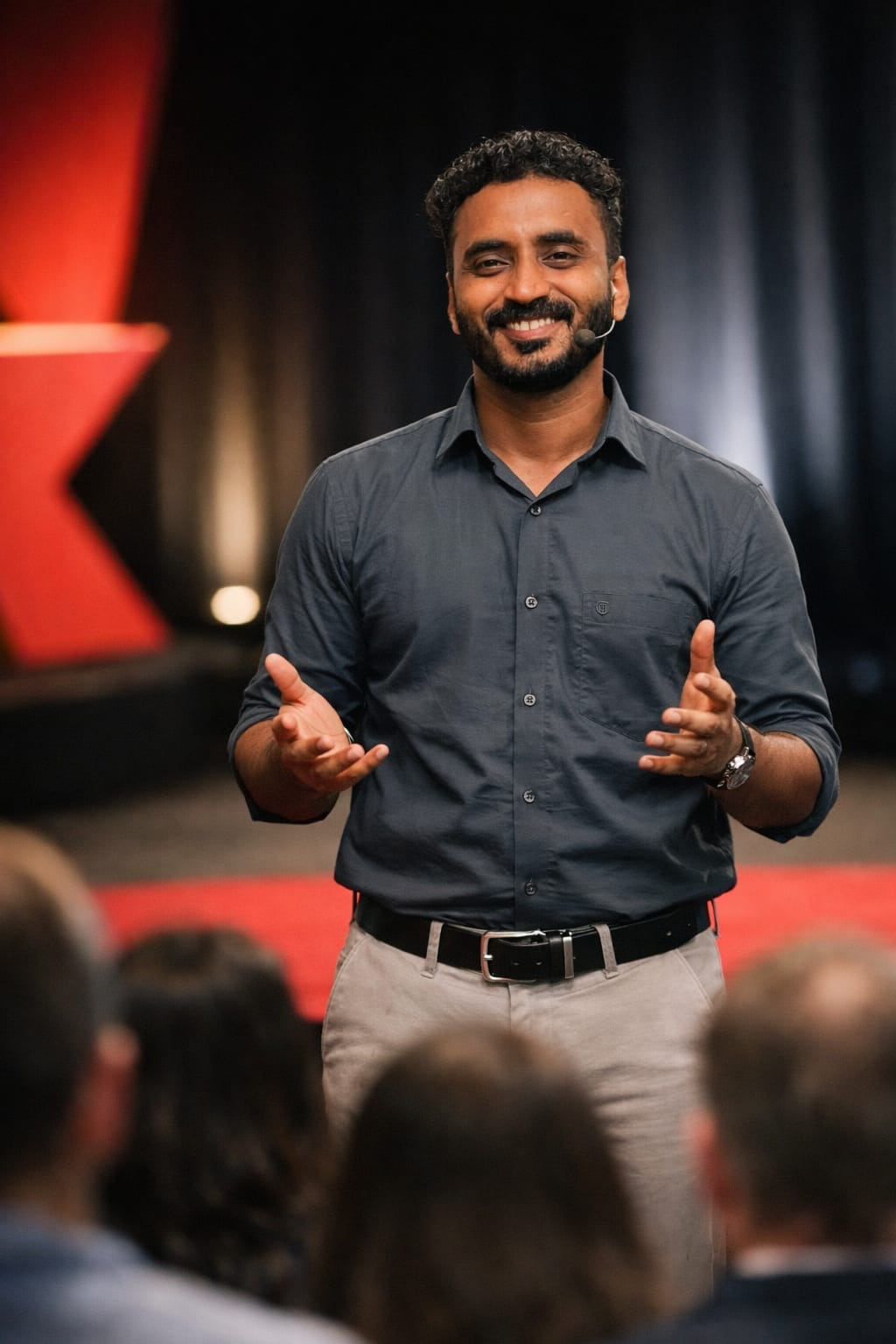 Samad speaking to an audience